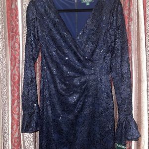 Ralph Lauren navy sequin dress